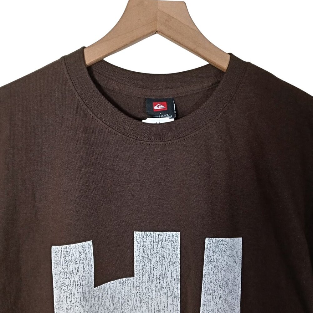 Quicksilver Mens Hawaii T-Shirt Coffee Brown Cotton Short Sleeve Aloha Size L - Picture 3 of 12